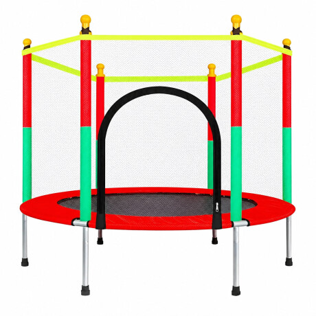 Cama Elástica Infantil Diametro 140cm Con Red De Seguridad Rojo