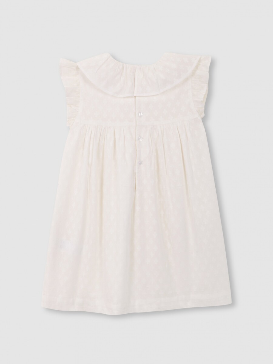 Vestido De Dobby Blanco Roto