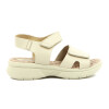 Country Sandalia Mujer Tira Ancha Con Velkro Y Pulsera Blanco