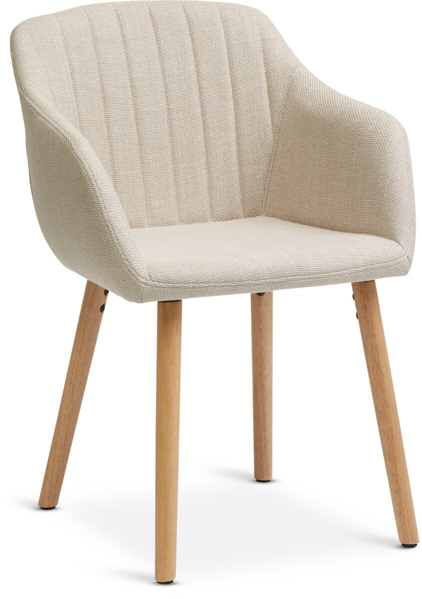 Silla de comedor ADSLEV tela beige/color roble 
