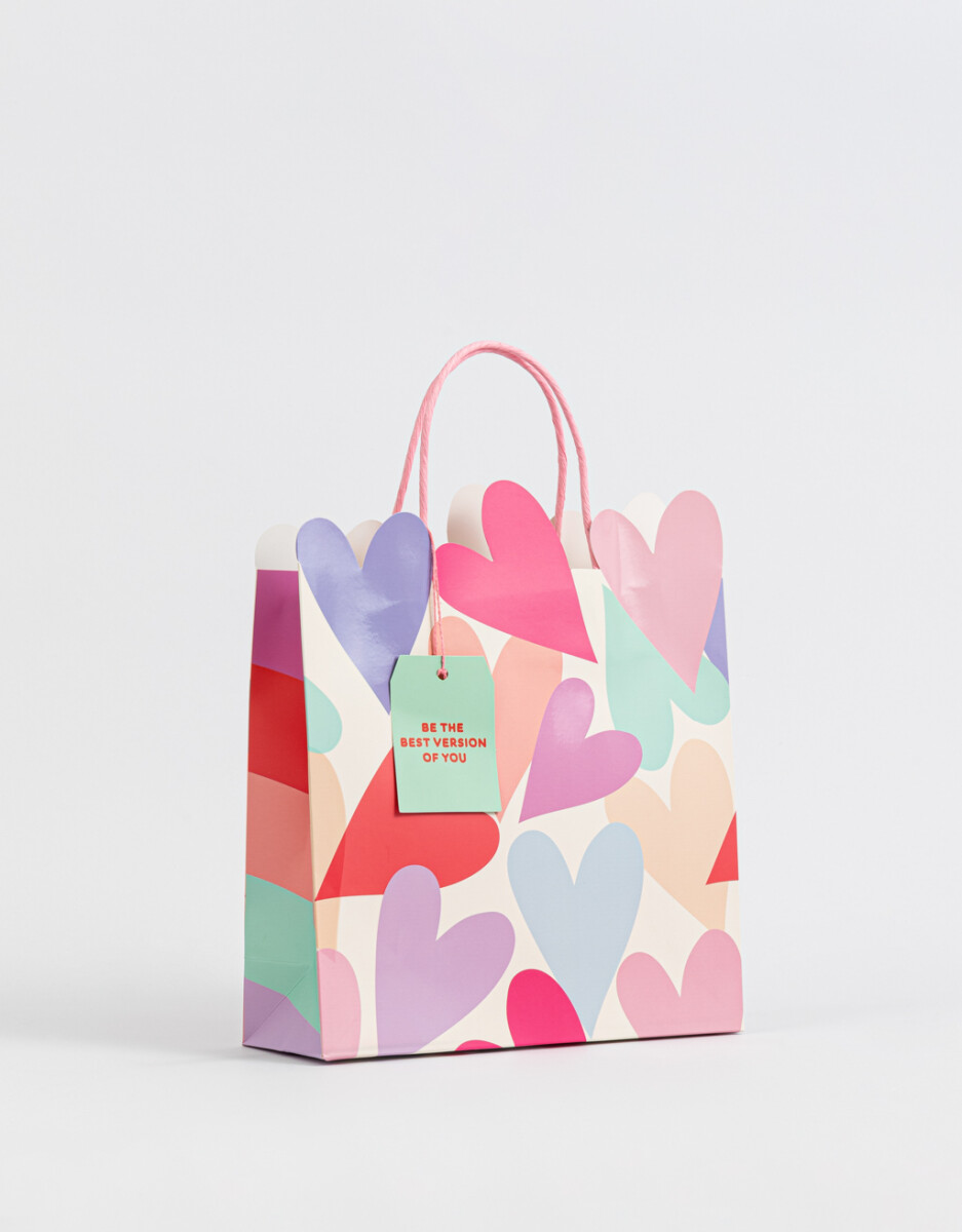 Bolsa De Regalo Con Corazones Tamaño Mediano 