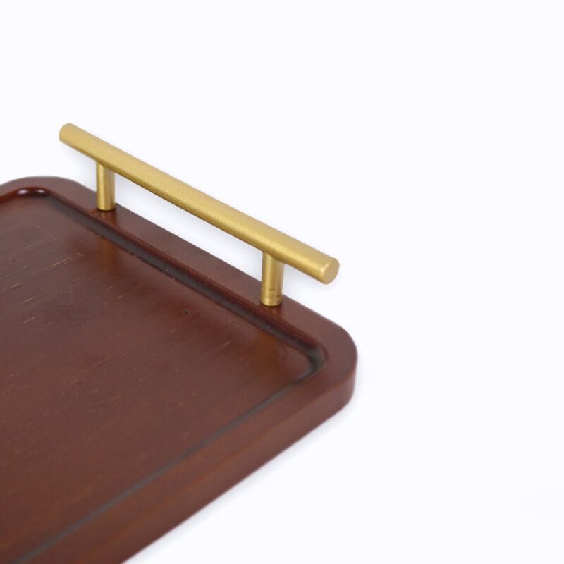 BANDEJA RECT MARRON C/MANIJA 40X19.5X5.2CM Unica