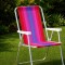 Silla Alta Aluminio Clásica A Rayas ROJO