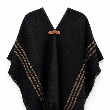 Poncho niño negro con beige
