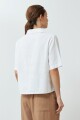 Blusa de lino cuello camisa blanco