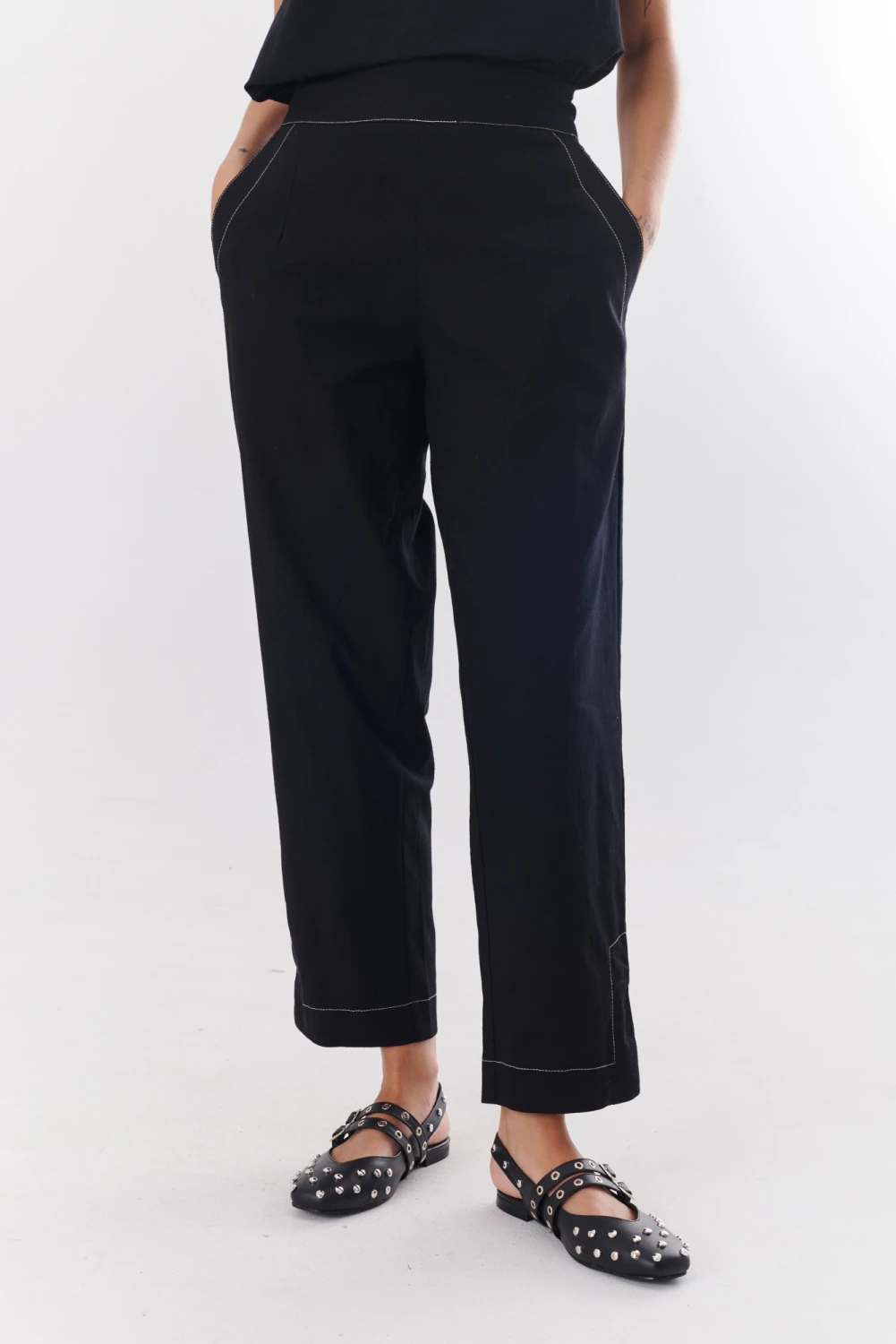 PANTALON LINO STRECH negro 3