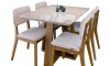 Mesa de Comedor Wood 1.2 - Rectangular - Línea Manhattan - Vidrio - Blanco/Natural Mesa de Comedor Wood 1.2 - Rectangular - Línea Manhattan - Vidrio - Blanco/Natural