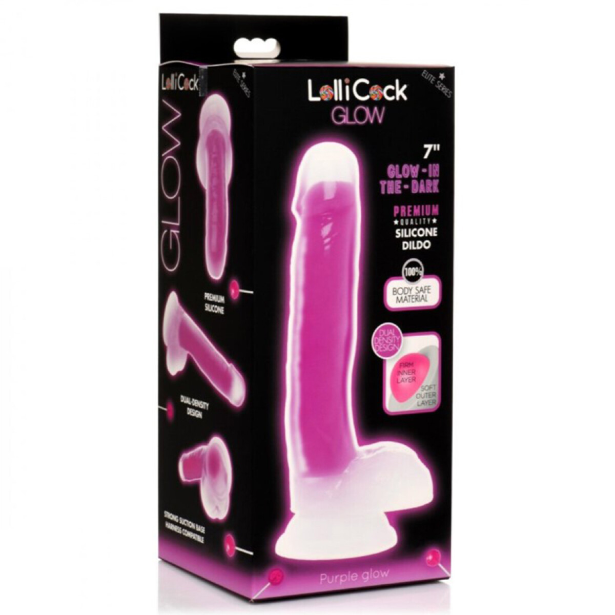 Dildo Realístico Ventosa Lolli Cock Glow Violeta 