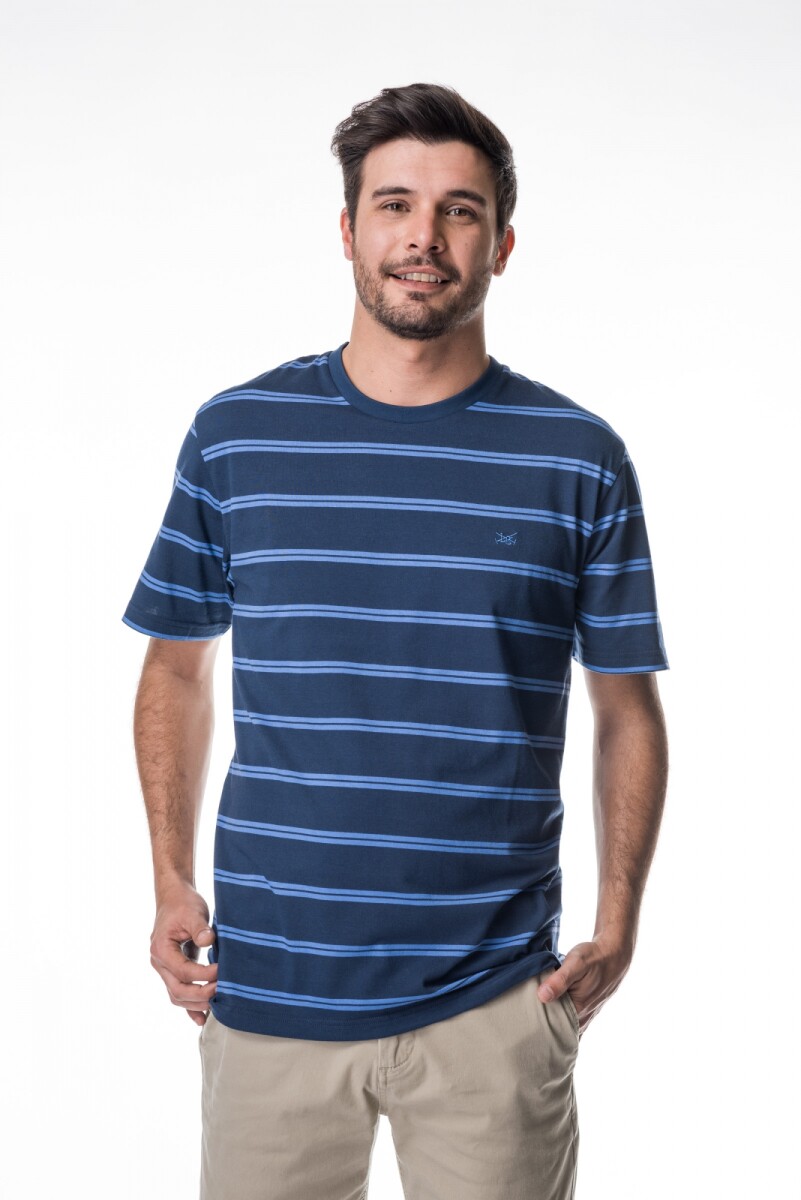 T-shirt rayada - Azul 