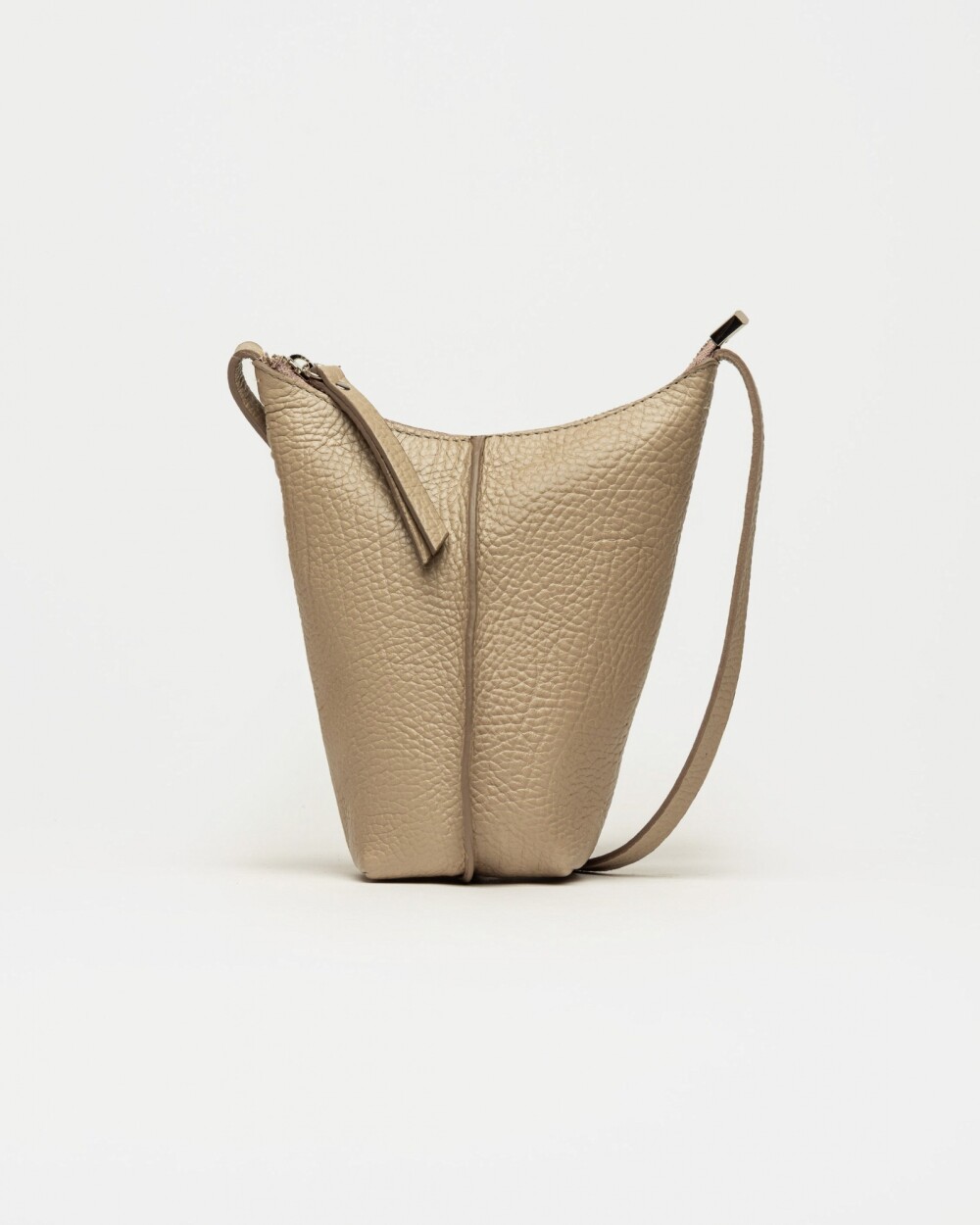 Mini Bag Mini Tanner en cuero graneado Taupe