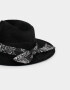 Sombreros Romántico Sombrero Con Trim - Negro