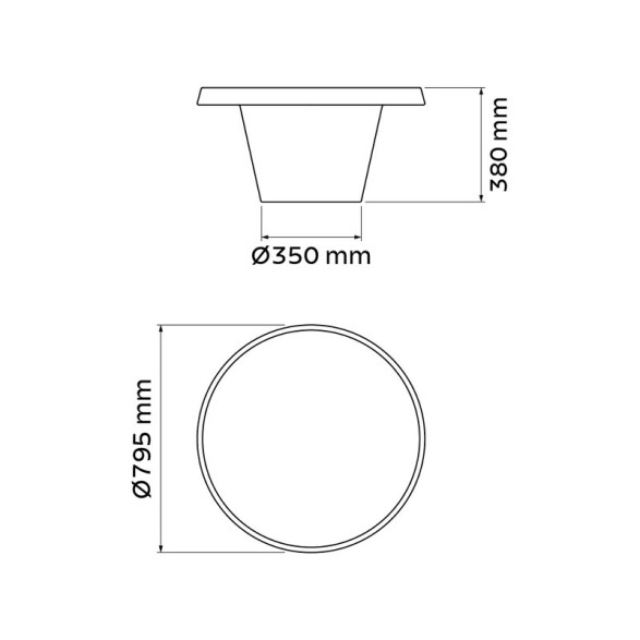 Mesa centro redonda CONA grafito Ø790mm TD0814
