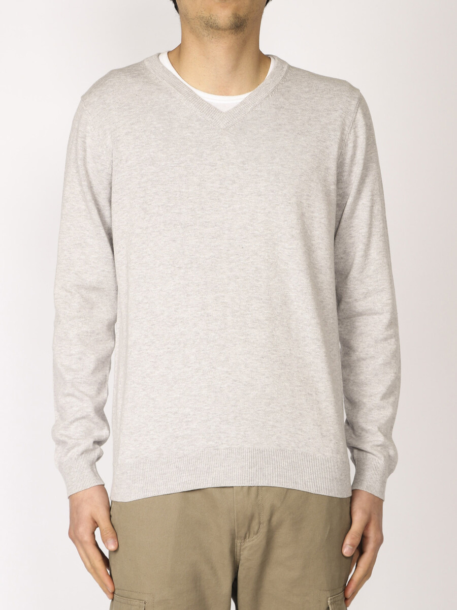 Sweater Harrington Label - Gris Medio 