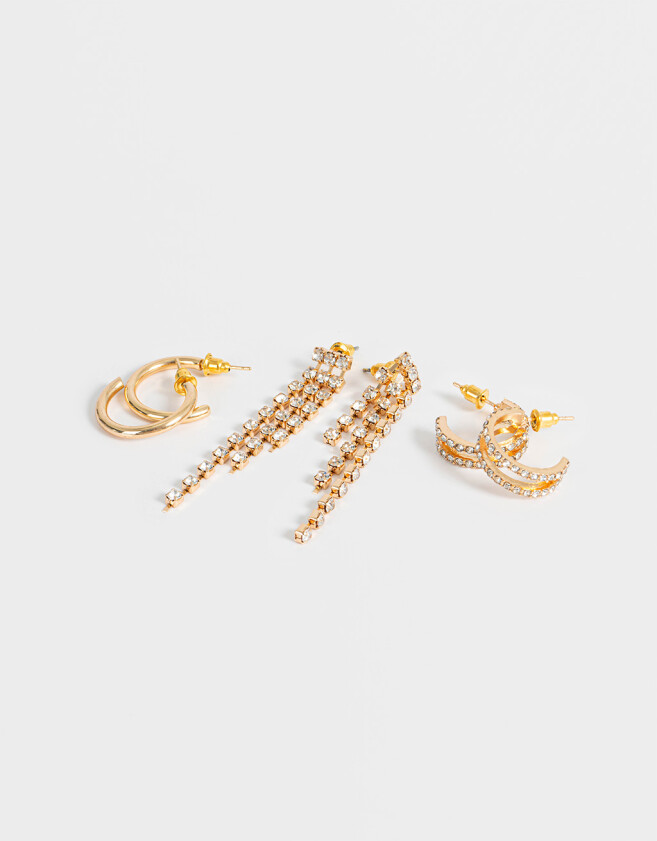 Aros Sets Con strass Set De Aros Con Strass - Dorado