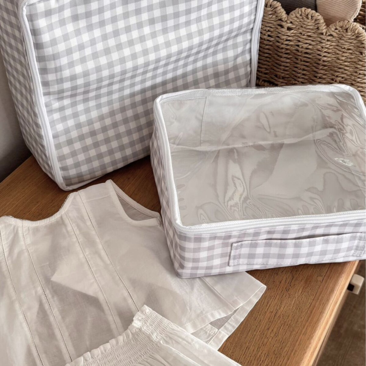 Organizador Storage Box S - Vichy Gris 