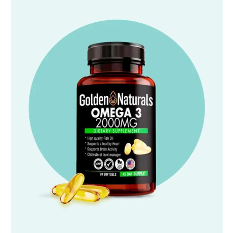 Omega 3 2000 mg 800 EPA + 600 DHA Golden Naturals 90 Softgels