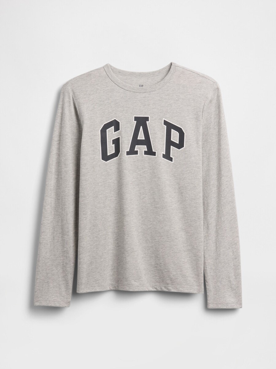 V-FRCH LS LOGO TEE - LIGHT HEATHER GREY 
