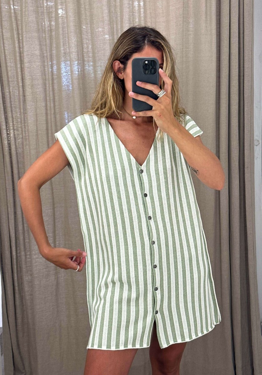 Vestido Libre - Verde/Blanco 