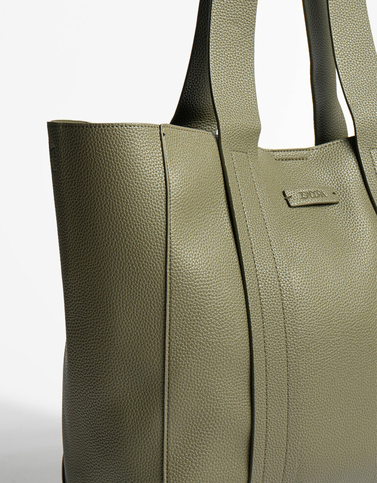 Shopper Basicos Shopper Con Doble Asa - Verde Militar