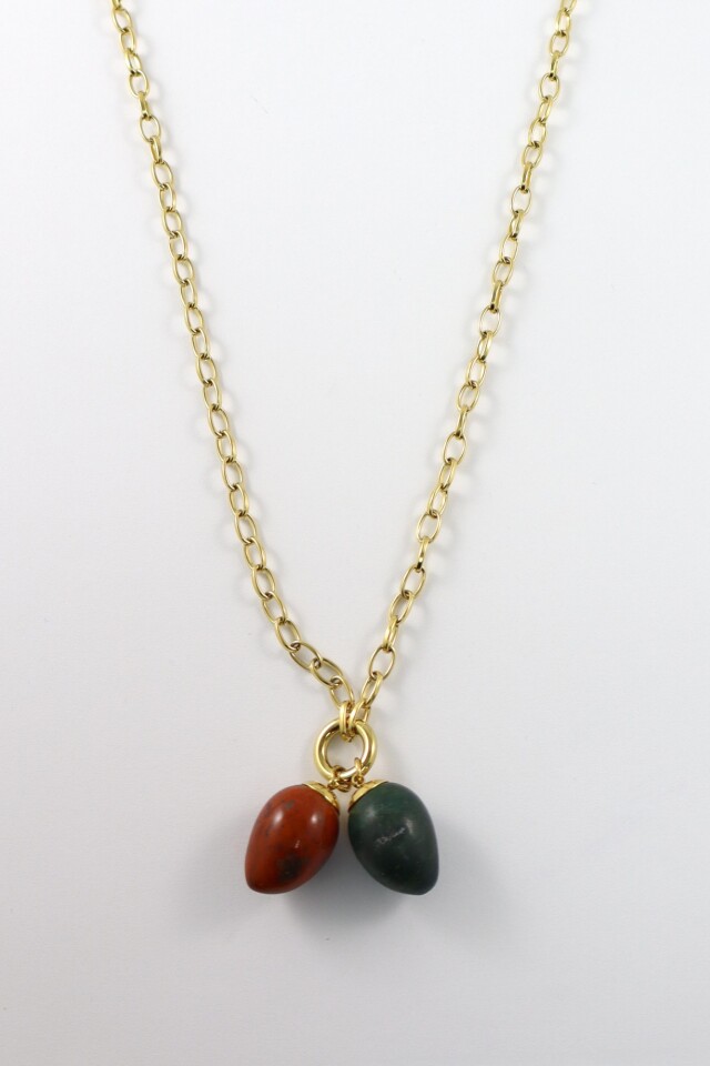 Collar de acero con piedras dorado