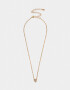 Cadena Corta con Dije Con cubic zirconia Collar Corto Corazón Cubic Zirconia - Dorado
