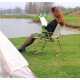 Silla plegable para campamento símil madera chica beige Beige