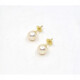 7.5 mm Caravanas De Oro 18 K Y Perlas 7.5 mm Caravanas De Oro 18 K Y Perlas
