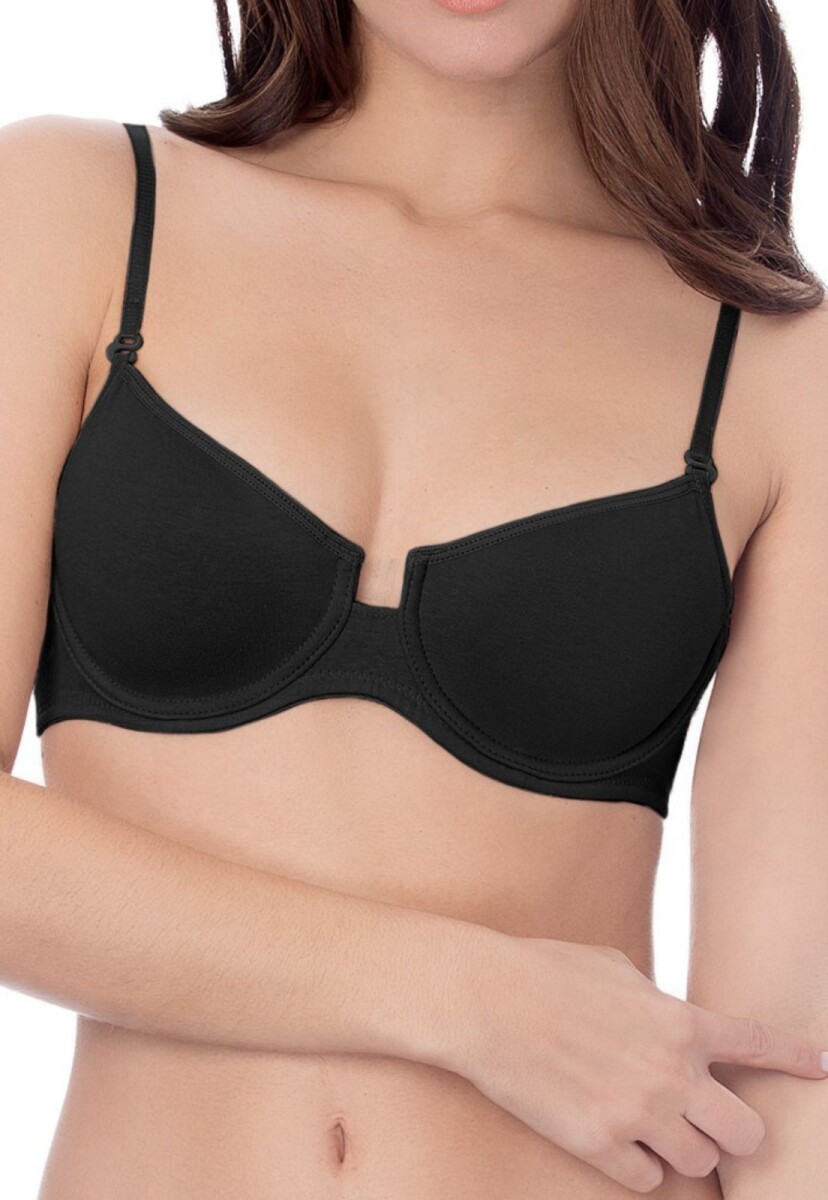 SOUTIEN ALGODON Y LYCRA CON ARO - NEGRO 