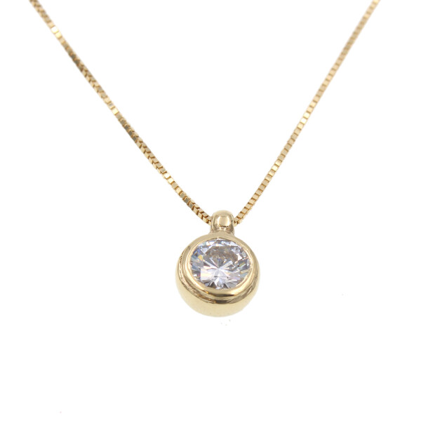Colgante de oro 18k. con virola y circonia Colgante de oro 18k. con virola y circonia