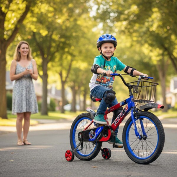 Bicicleta Infantil Yjtong R18 Canasto Parrilla Guardabarros Rojo 1
