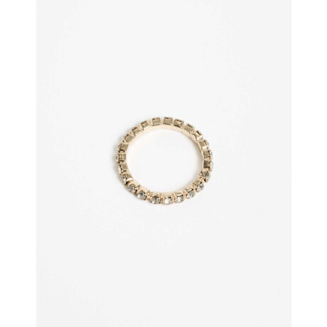 Anillo Con Strass Dorado