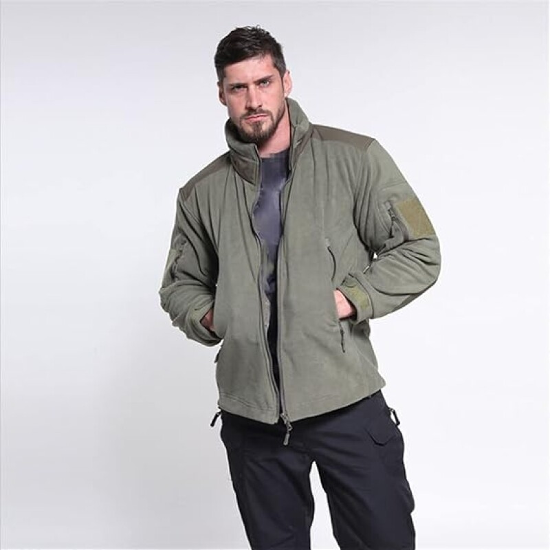 Campera Polar Táctica Verde