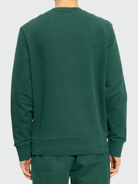 Moncler - Sudadera de Algodón con Logotipo Bordado Verde