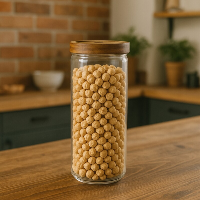 Frasco de vidrio cilíndrico con tapa rosca 1250ml TRANSPARENTE