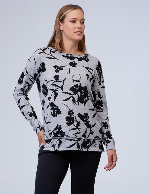 Buzo Soft Flores GRIS/MULTI