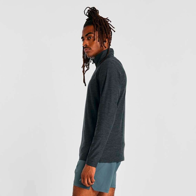 Abrigo Space Dye 1/4 Zip de Hombre Negro