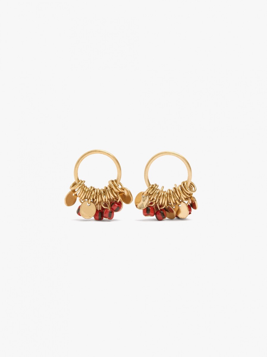 Pendientes De Aro Medallas Y Cuentas - dorado 