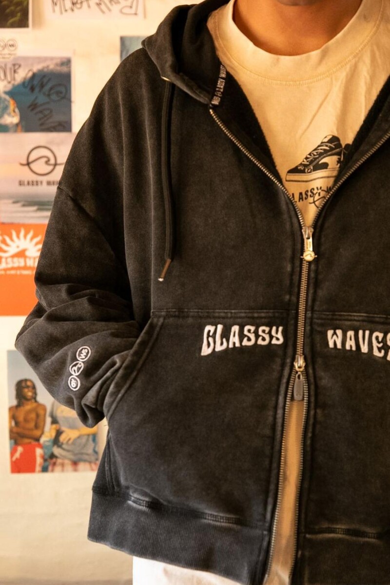 Campera Cyclo Bordada / Negro Wash - Preventa U