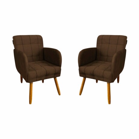 Pack x2 Sillón poltrona 1 cuerpo Lumax Maya nórdico de tela Marron