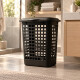 Cesto ecológico para ropa con tapa 60 lts NEGRO