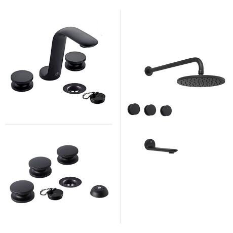 JUEGO DE GRIFERIA BIMANDO MATE NEGRO PARA BAÑO LINEA N44 NEGRO