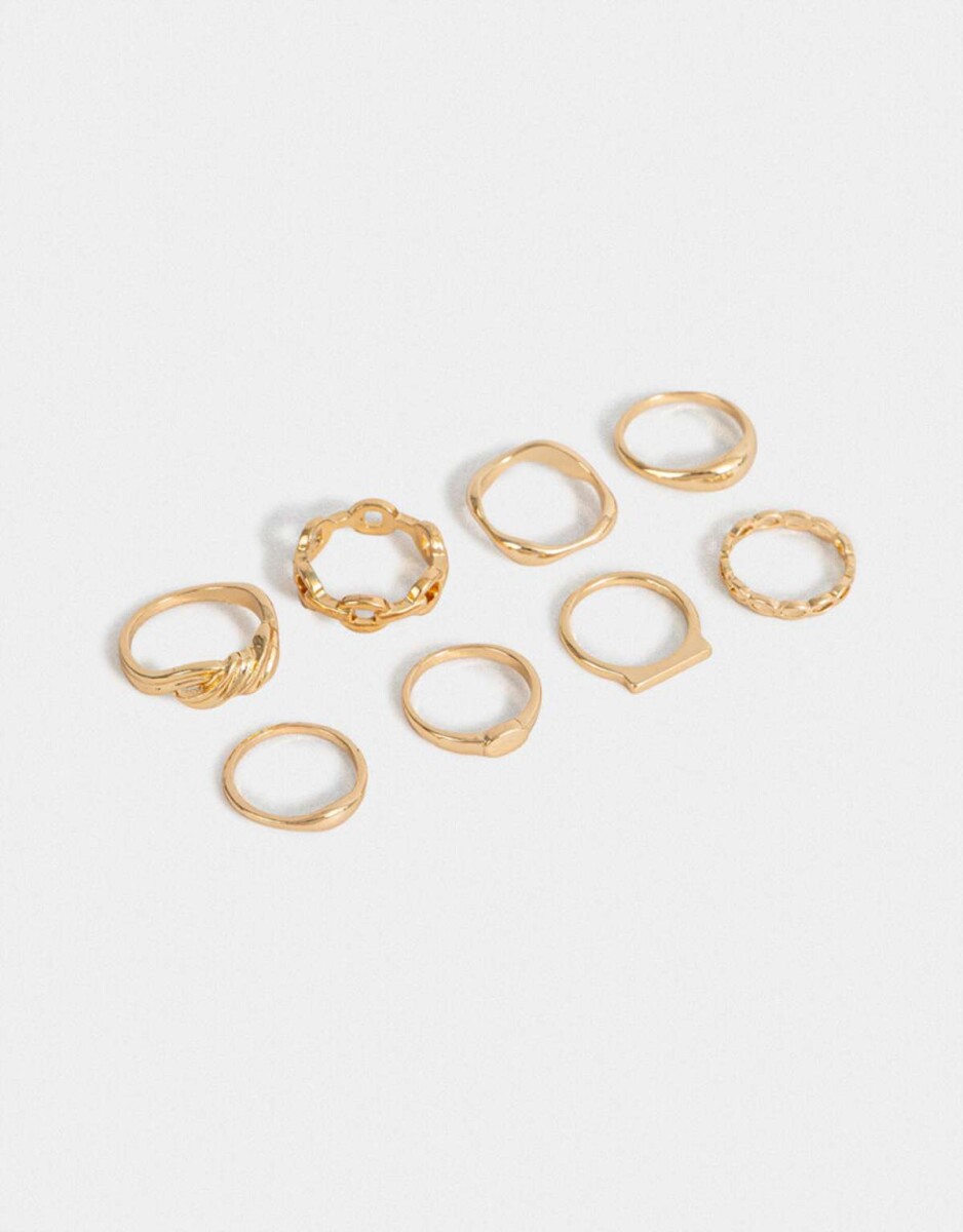 Sets De Anillos De Metal - Dorado 