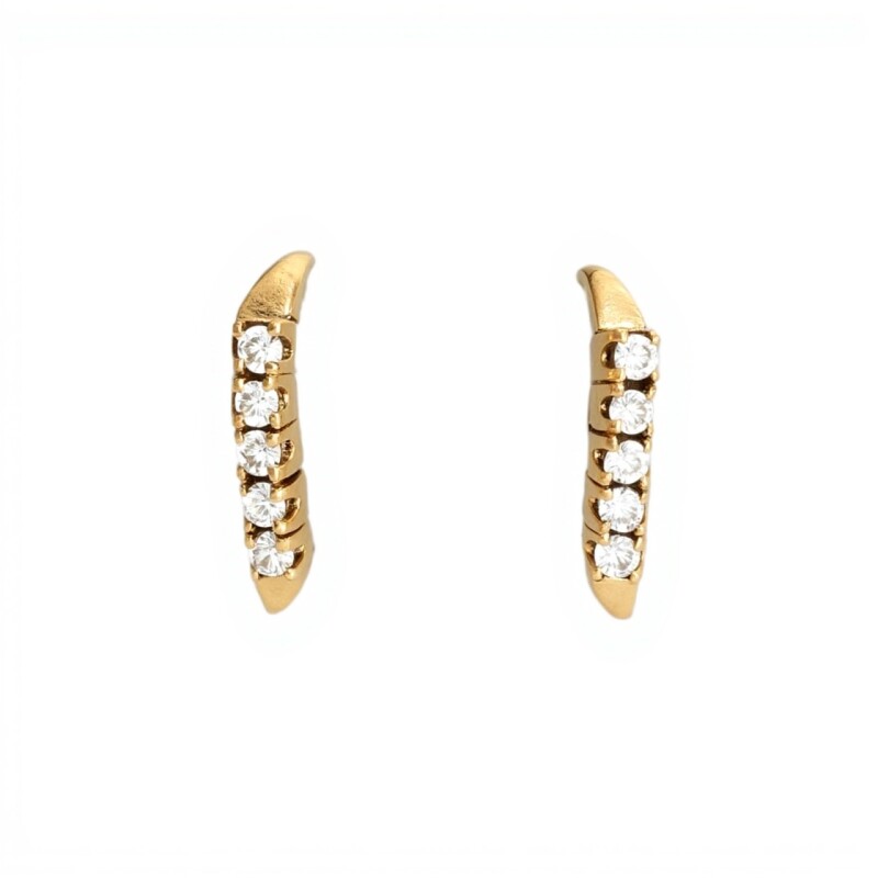 Caravanas Fila de oro- Oro bajo -Zirconia blanca - CA8171 conpiedra