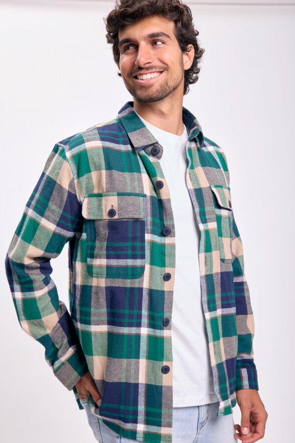 Camisa cuadros Tostado