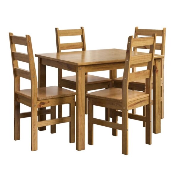 JUEGO DE COMEDOR 4 SILLAS NOGAL - BELLA JUEGO DE COMEDOR 4 SILLAS NOGAL - BELLA