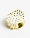 Broche Acrilico Broche De Acrilico Con Apliques Metalicos. - Blanco Crudo