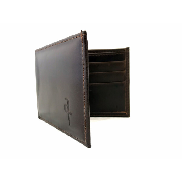 Billetera Caballero De Cuero Con Divisiones 115c Marron