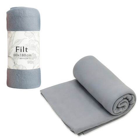 Manta Polar 1 Plaza 180x130Cm Polyester Suave Compacta Color Gris Claro