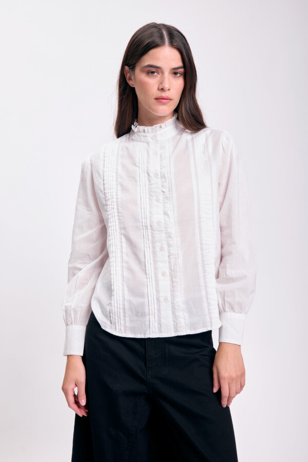 Blusa con volado Crudo