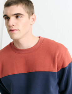 470916 SWEATER HARRY Naranja/azul Piedra